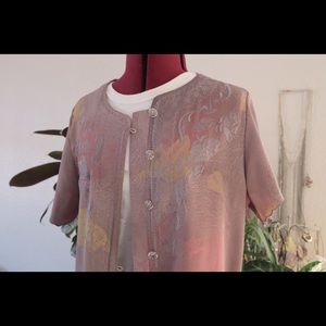 VINTAGE lavender taupe button up